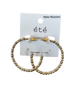 Gold and Silver Beaded Hoop Earrings