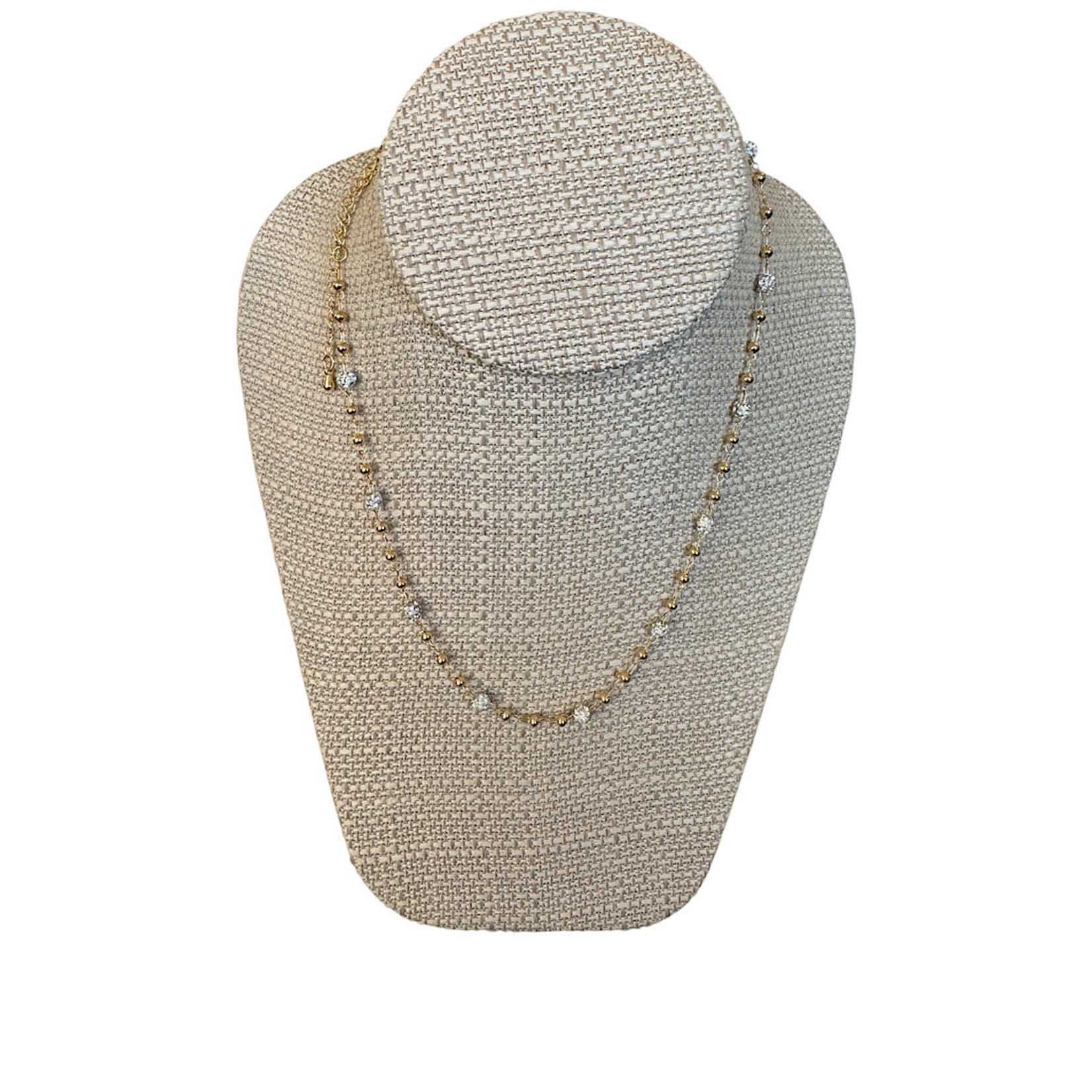 Gold & Silver Metal Cut Ball Necklace