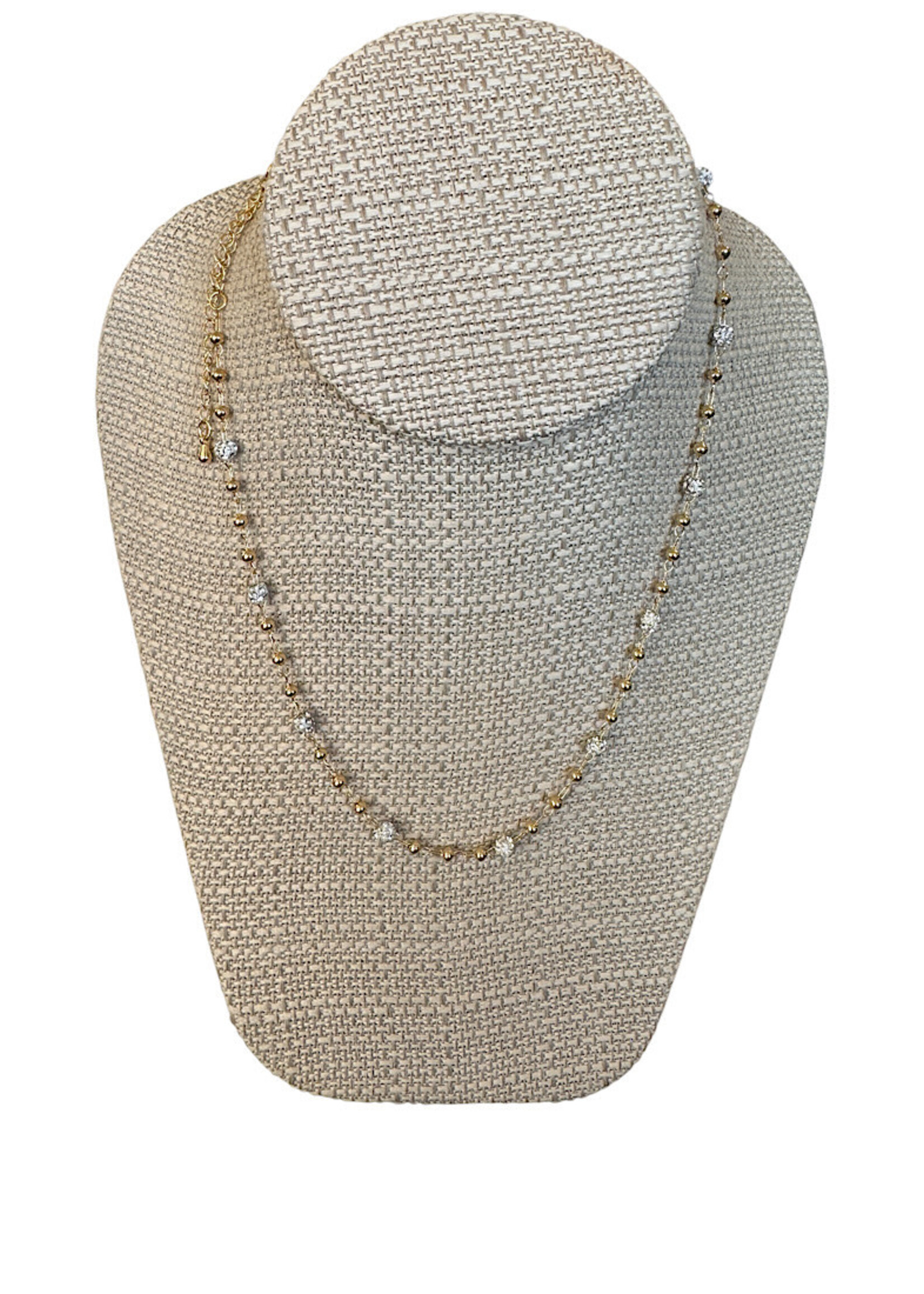 2 Unic Gold & Silver Metal Cut Ball Necklace