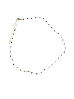 2 Unic Black Crystal Gold Chain Necklace