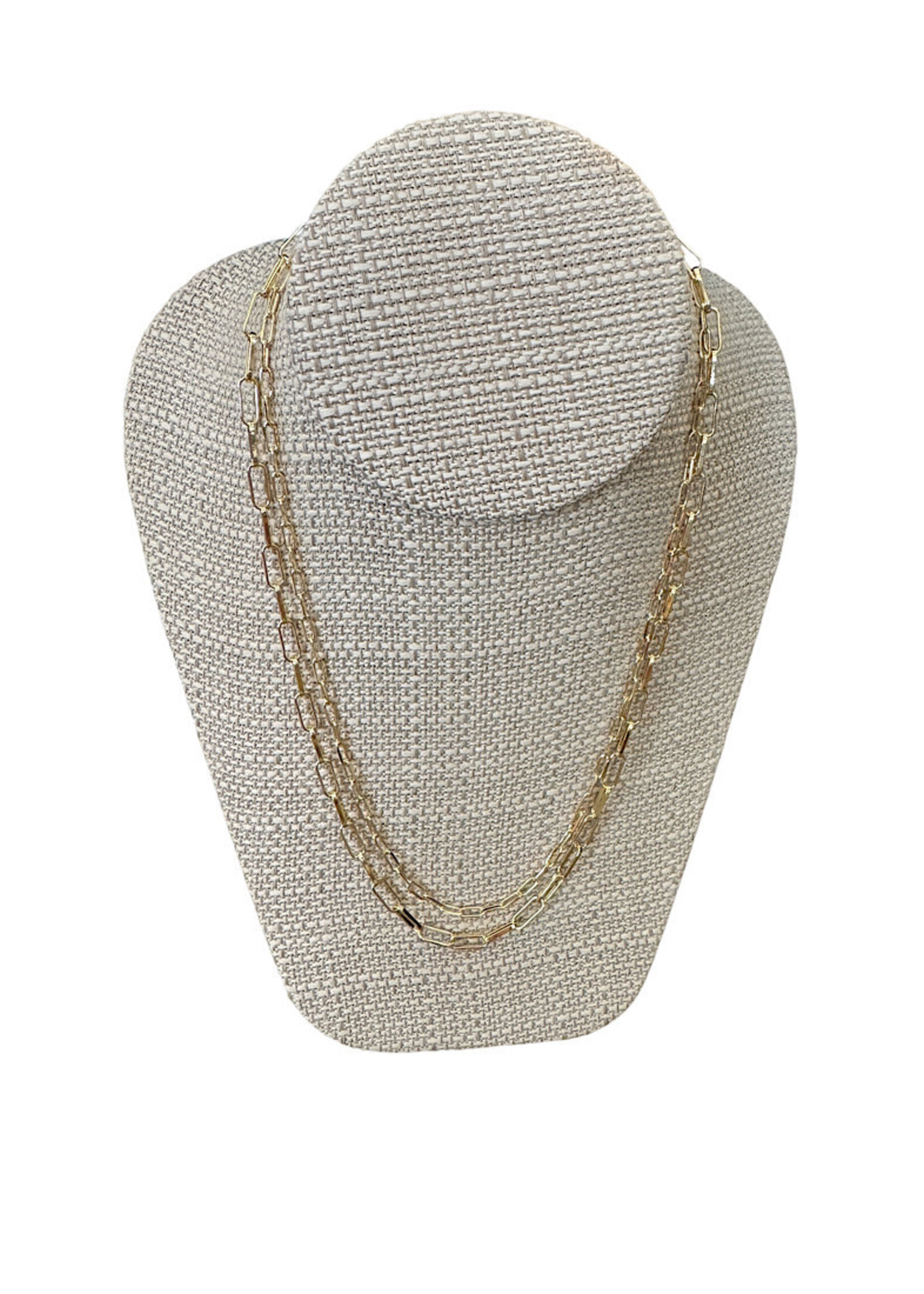 Gold Double Chain Paperclip Necklace