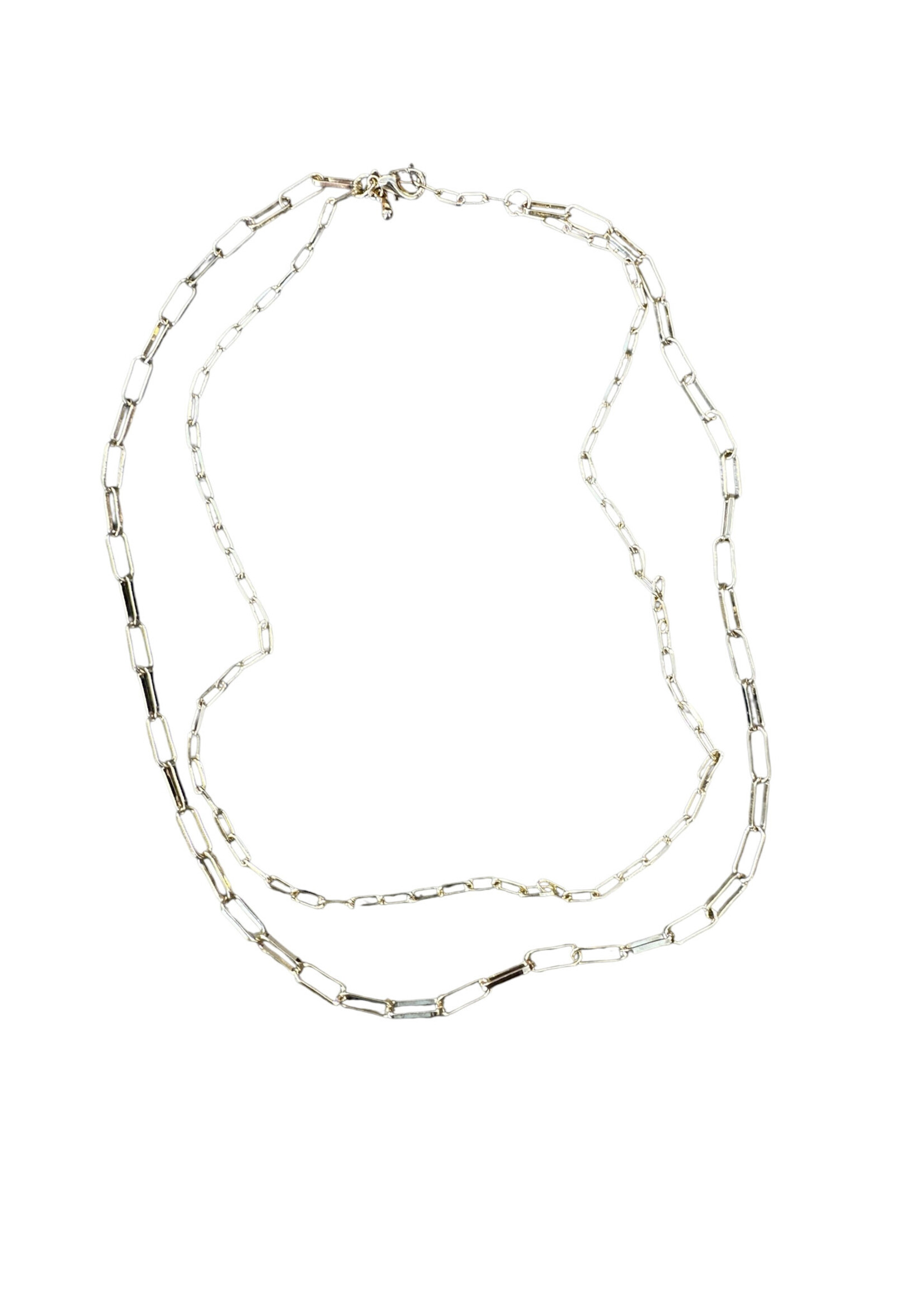Gold Double Chain Paperclip Necklace