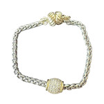 MX Collection CZ 14K Dipped Magnectic Clasp Bracelet