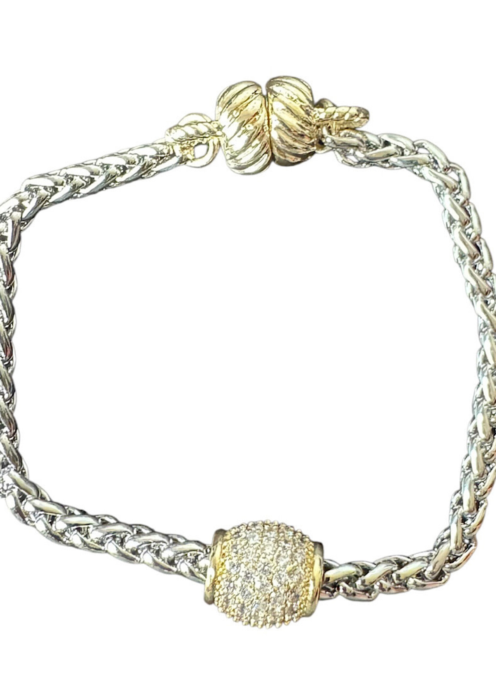 MX Collection CZ 14K Dipped Magnectic Clasp Bracelet