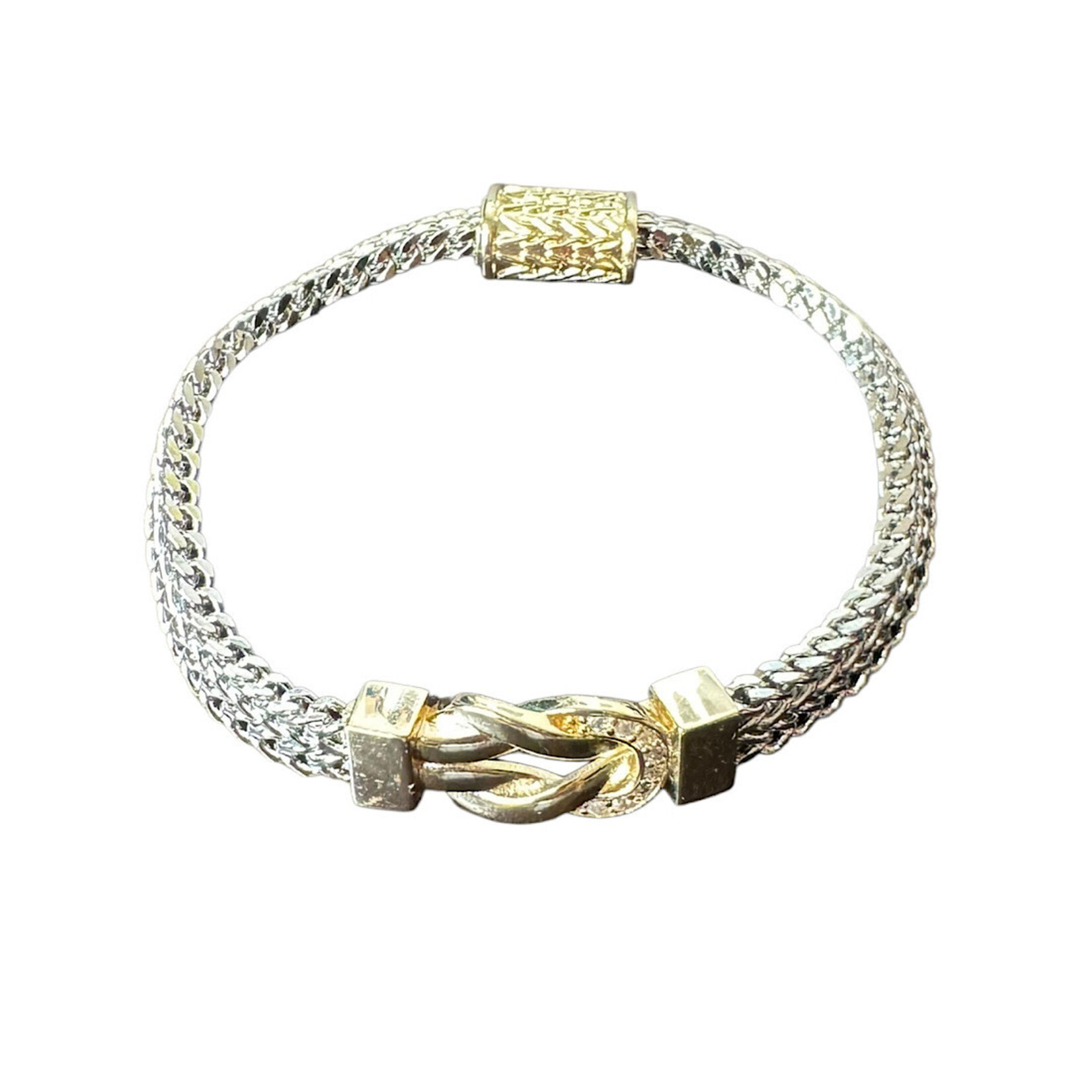 MX Collection CZ 14K Dipped Magnectic Clasp Bracelet