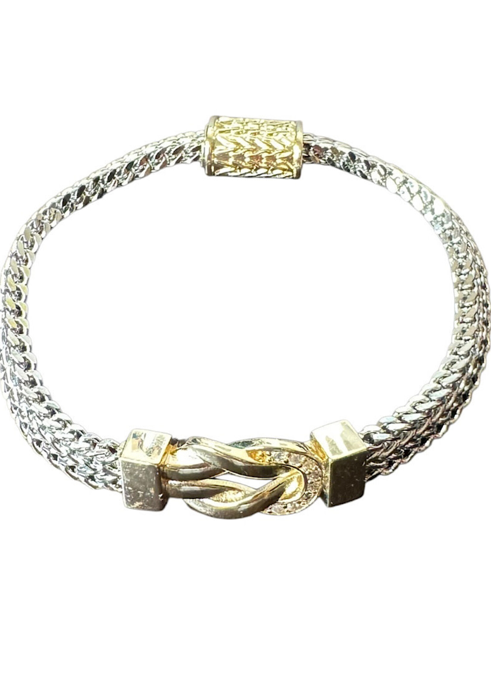 MX Collection CZ 14K Dipped Magnectic Clasp Bracelet