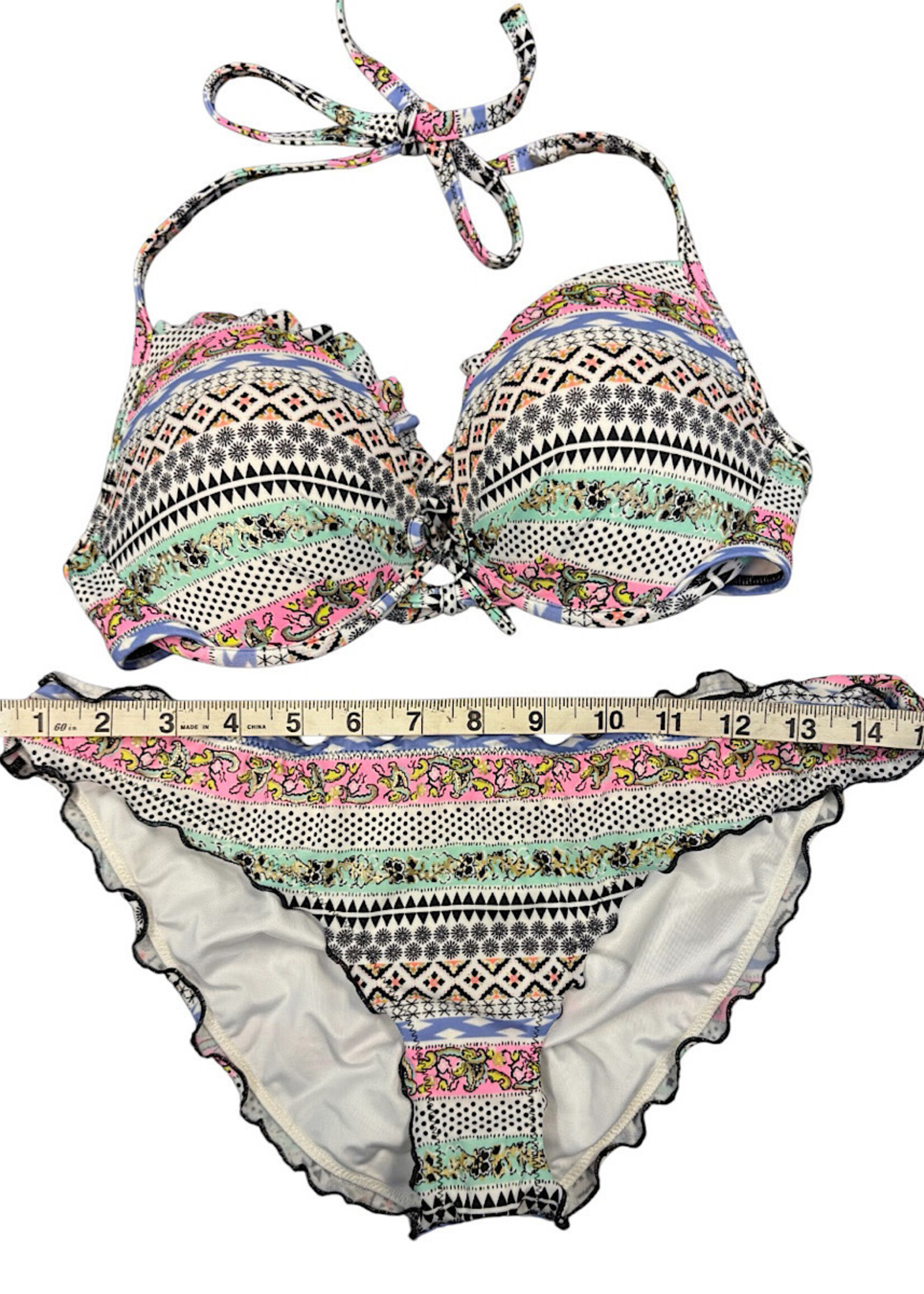 Victoria's Secret Mixed Print Bombshell Two-Piece Bikini Size M/34D-RF