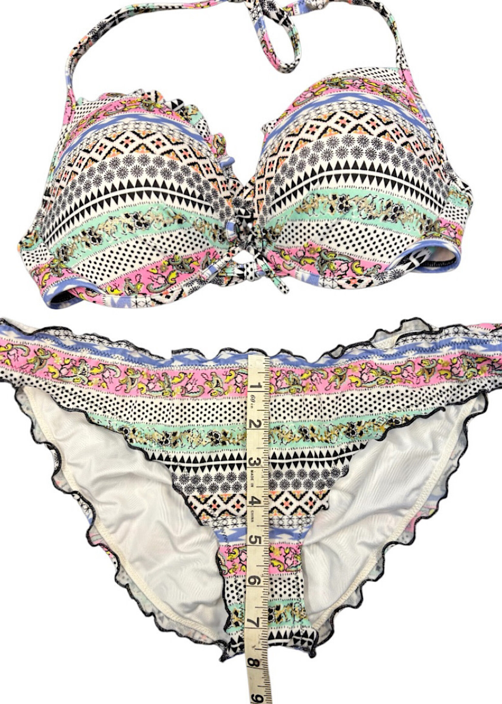Victoria's Secret Mixed Print Bombshell Two-Piece Bikini Size M/34D-RF