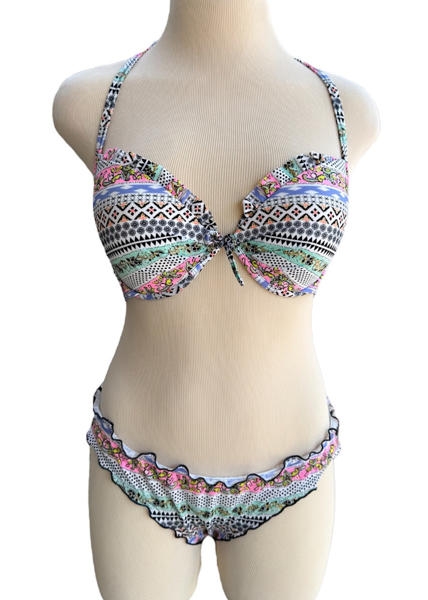 Victoria's Secret Mixed Print Bombshell Two-Piece Bikini Size M/34D-RF