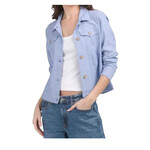 Light Blue Chambray Linen Jean Style Jacket