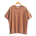 Chestnut Mineral Washed Oversized Crew Neck Tee