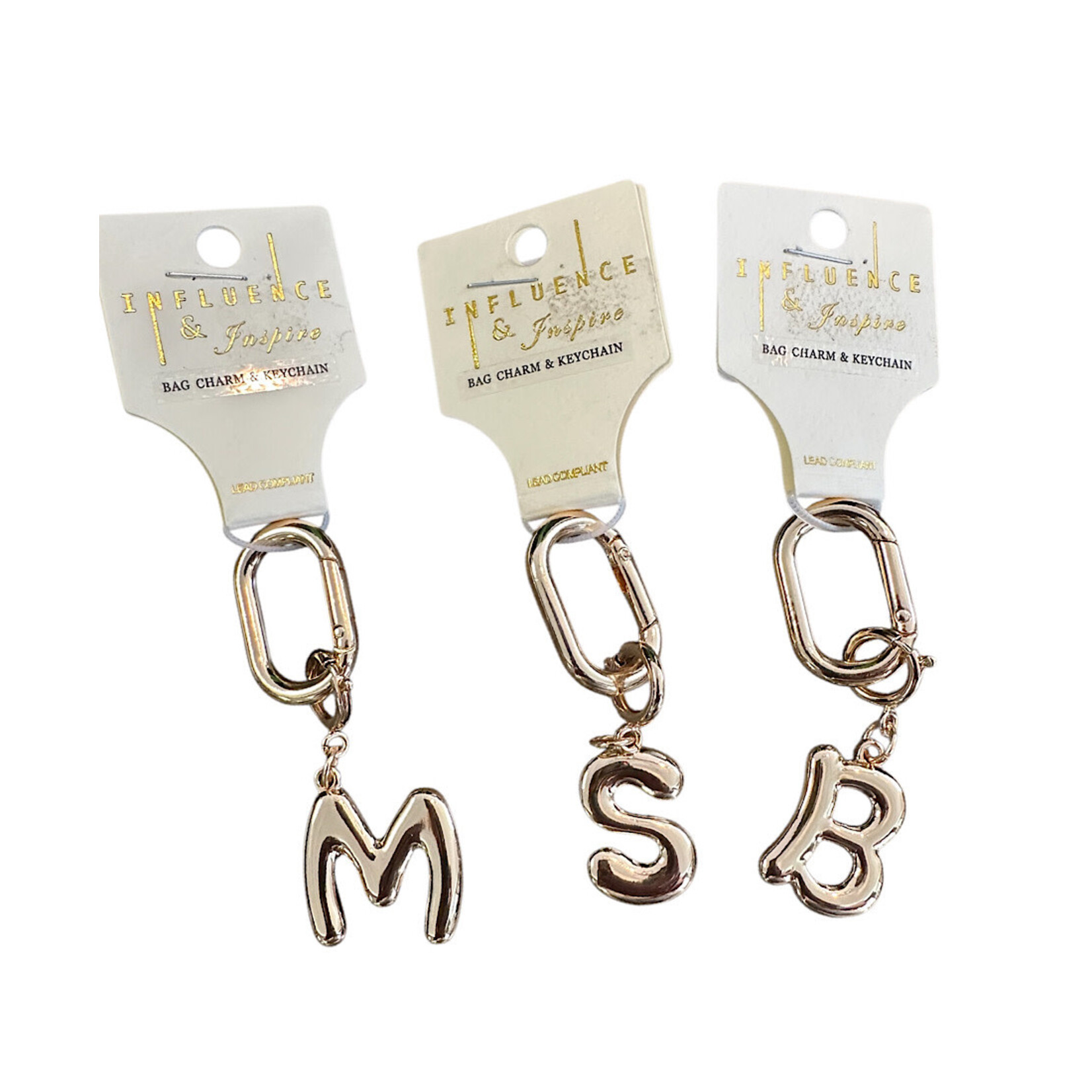 Initial Chain Charm Gold 3 inch