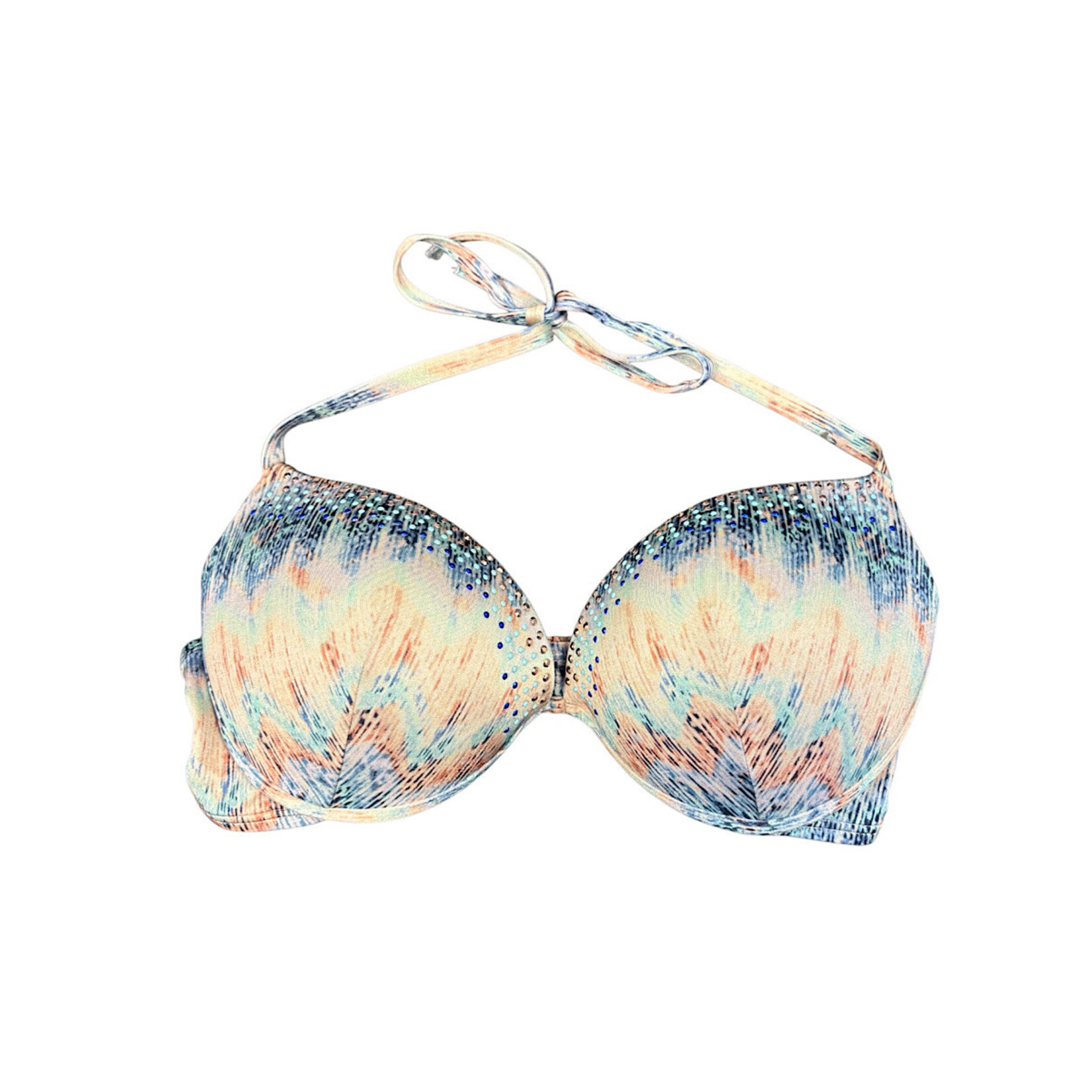 Victoria's Secret Tie Dye Bedazzled Bikini Top Size 34D -RF
