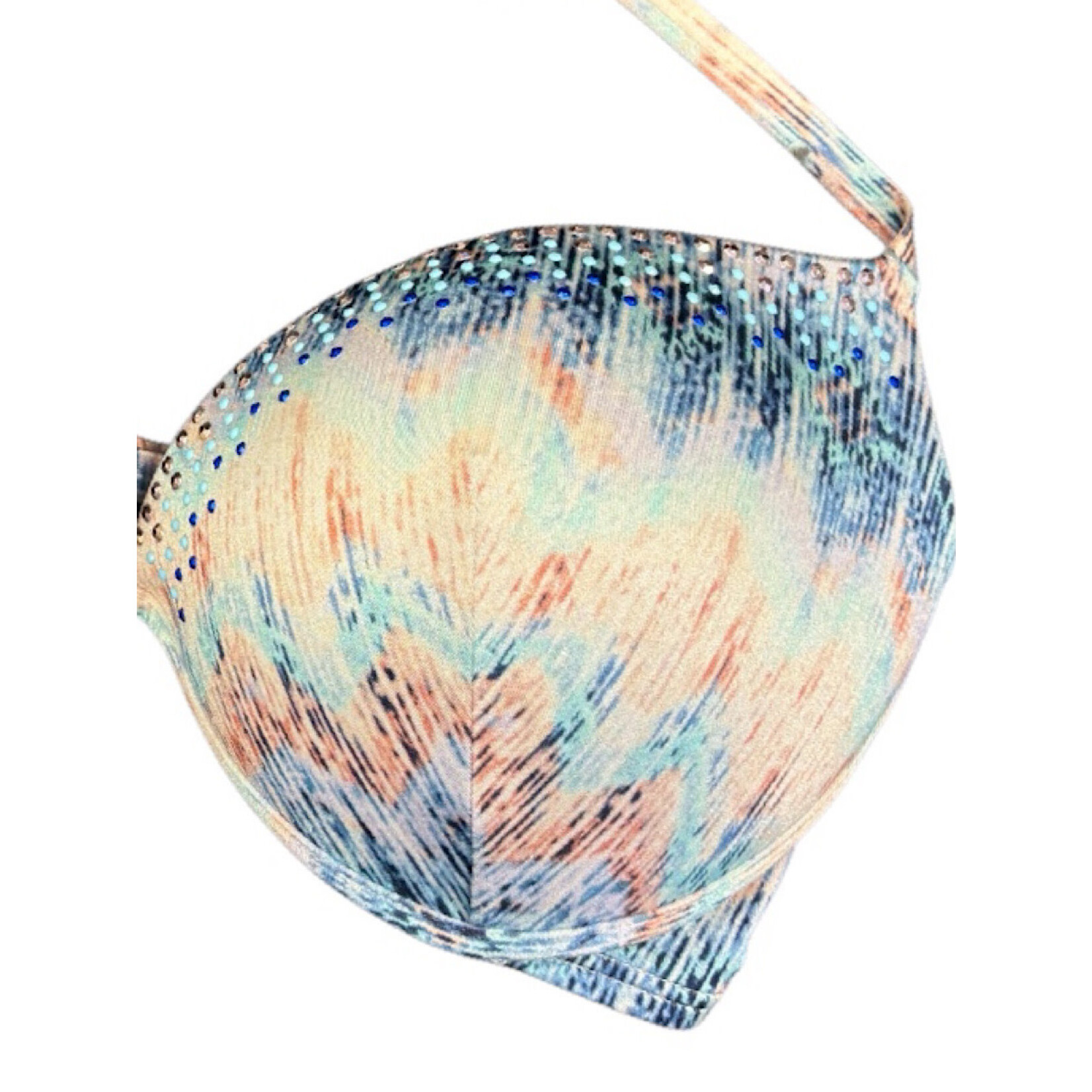 Victoria's Secret Tie Dye Bedazzled Bikini Top Size 34D -RF