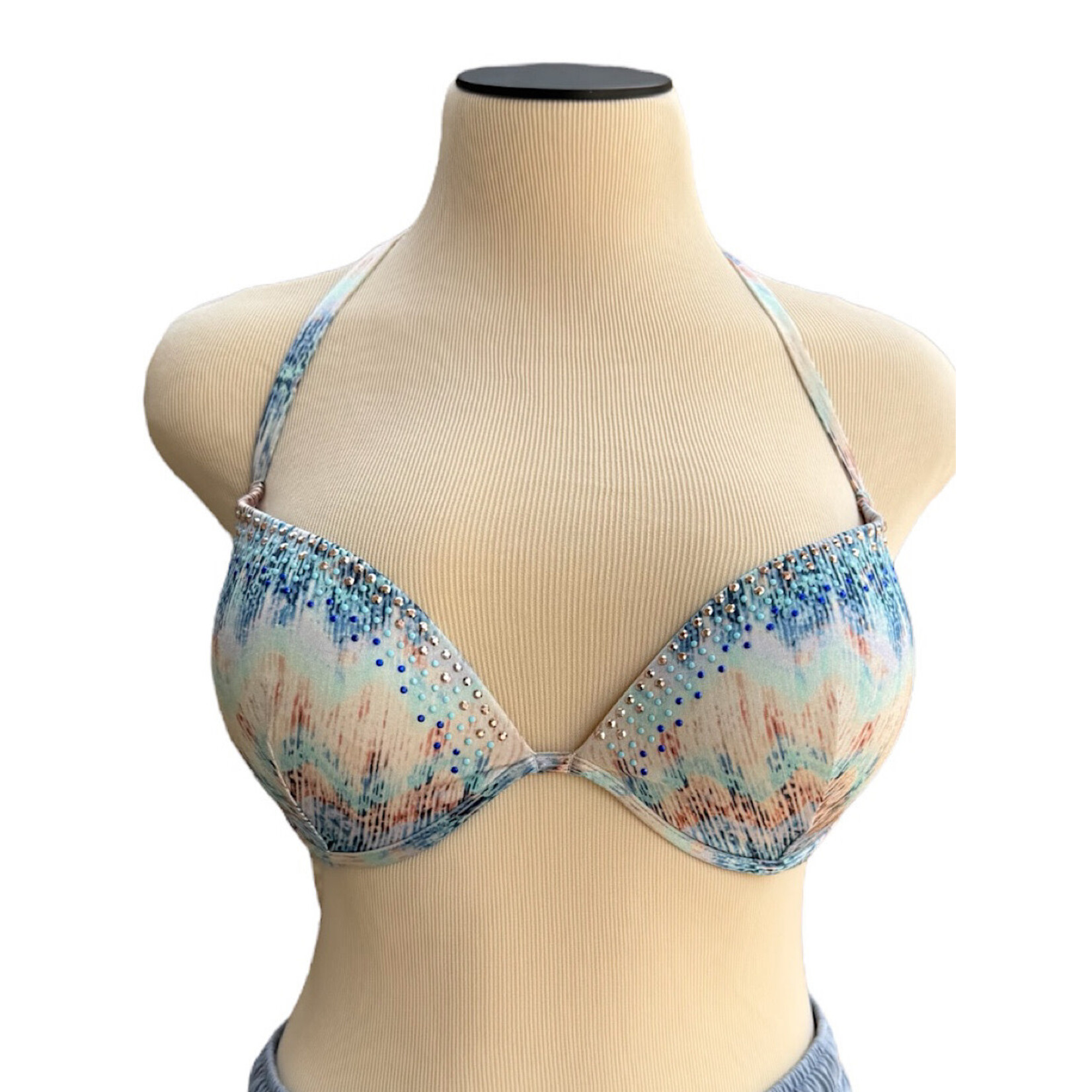 Victoria's Secret Tie Dye Bedazzled Bikini Top Size 34D -RF