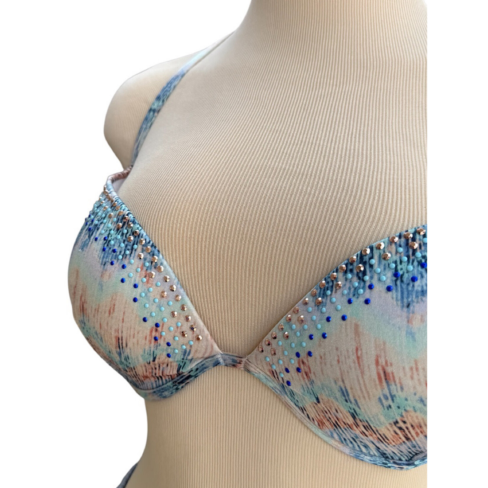 Victoria's Secret Tie Dye Bedazzled Bikini Top Size 34D -RF