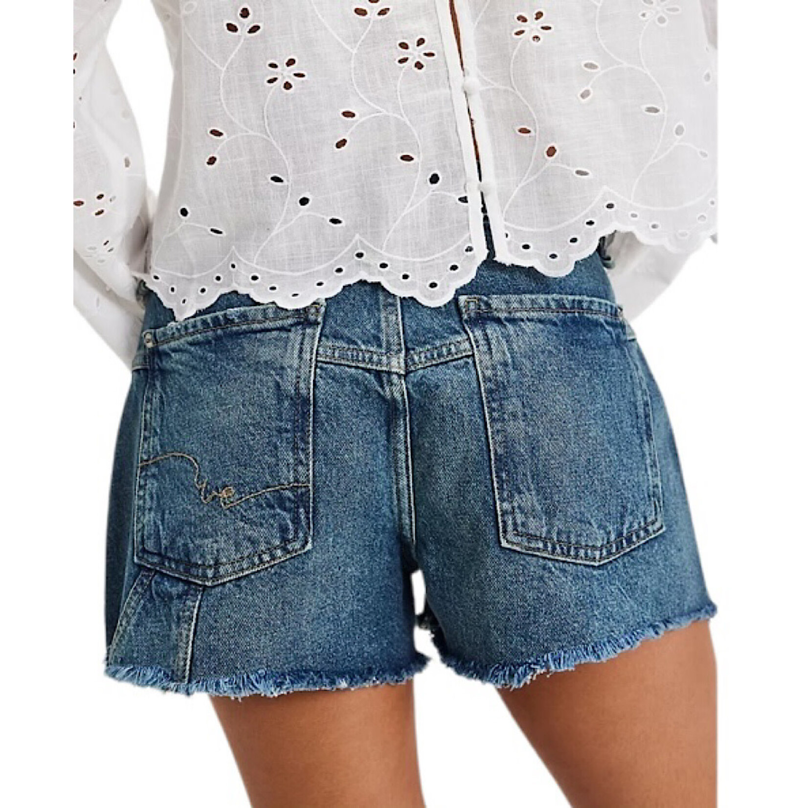 Free People Now or Never Denim Short Sunsational