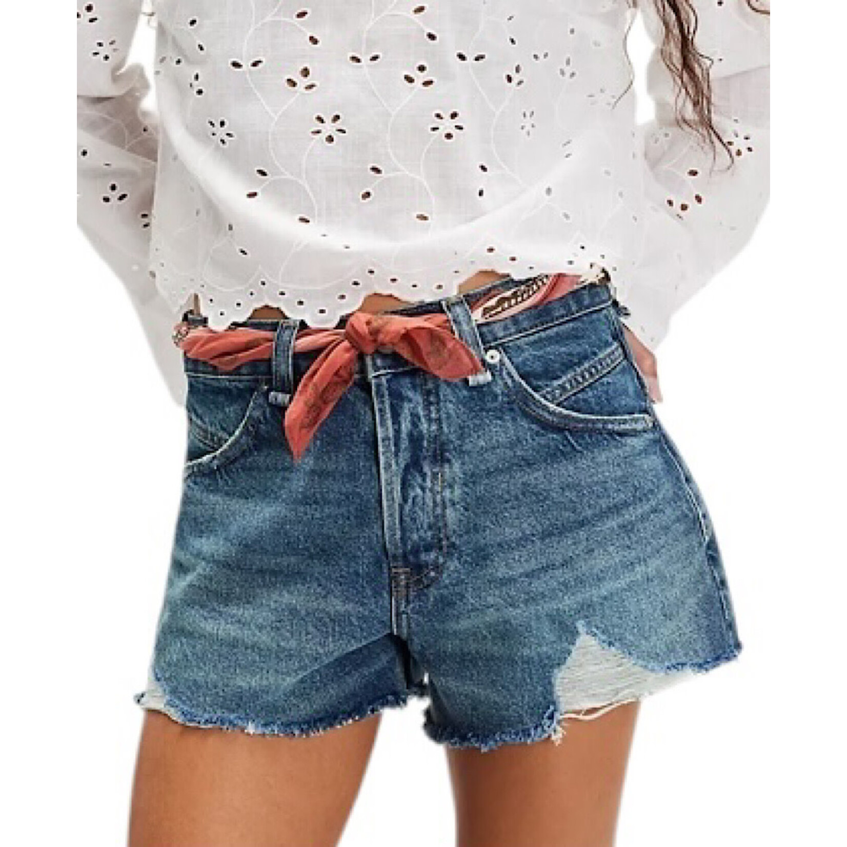 Free People Now or Never Denim Short Sunsational
