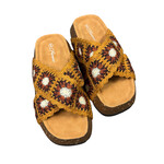 Tan Crochet Platform Sandals