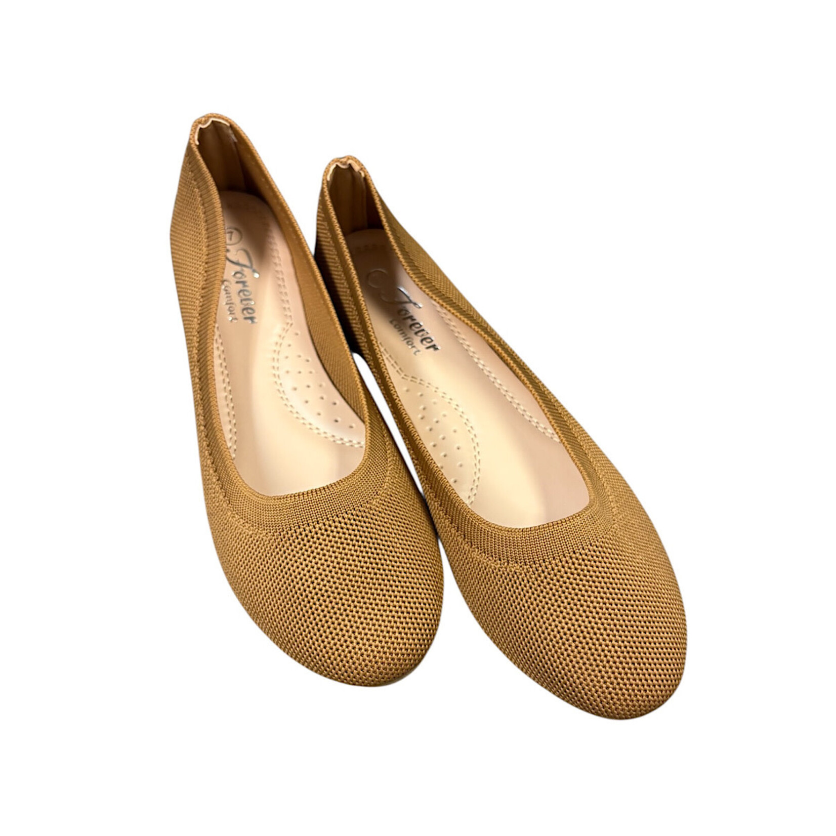 Tan Woven Classic Slip On Flats