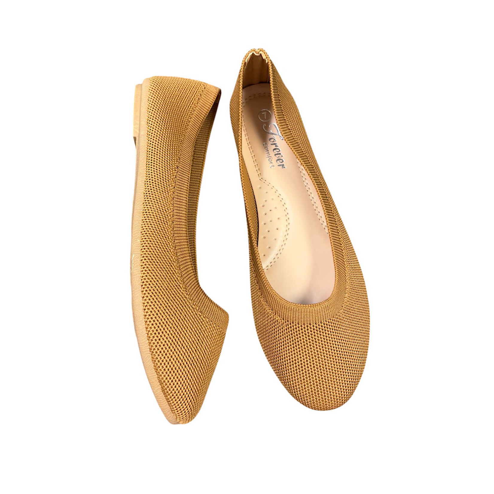Tan Woven Classic Slip On Flats