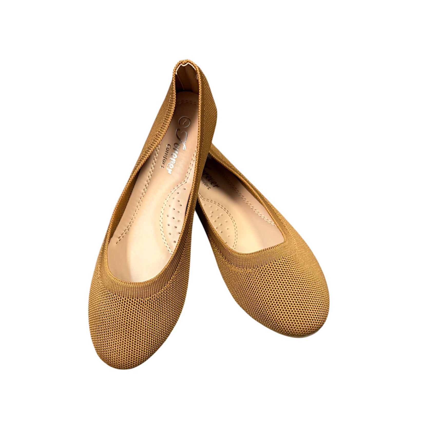Tan Woven Classic Slip On Flats