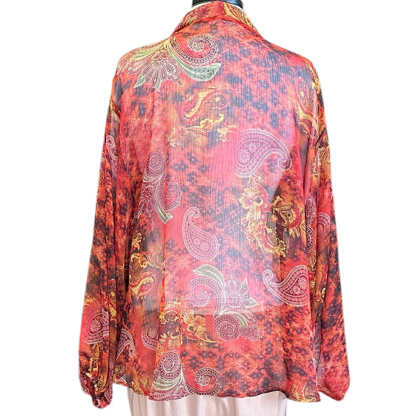 Rust Front Tie Knot Oversized Print Top