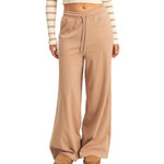 Dark Taupe Cotton Wide Leg Pants