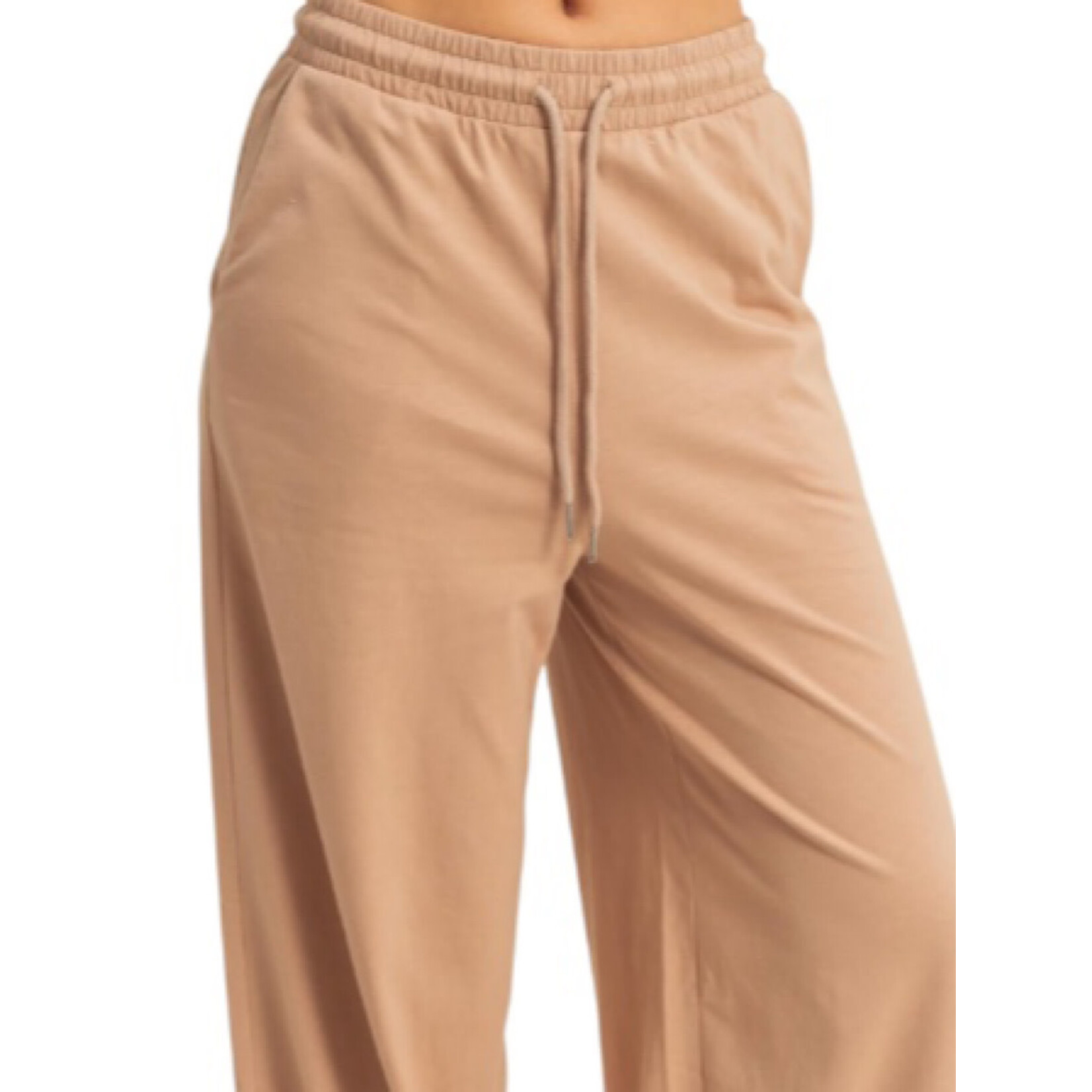 Dark Taupe Cotton Wide Leg Pants