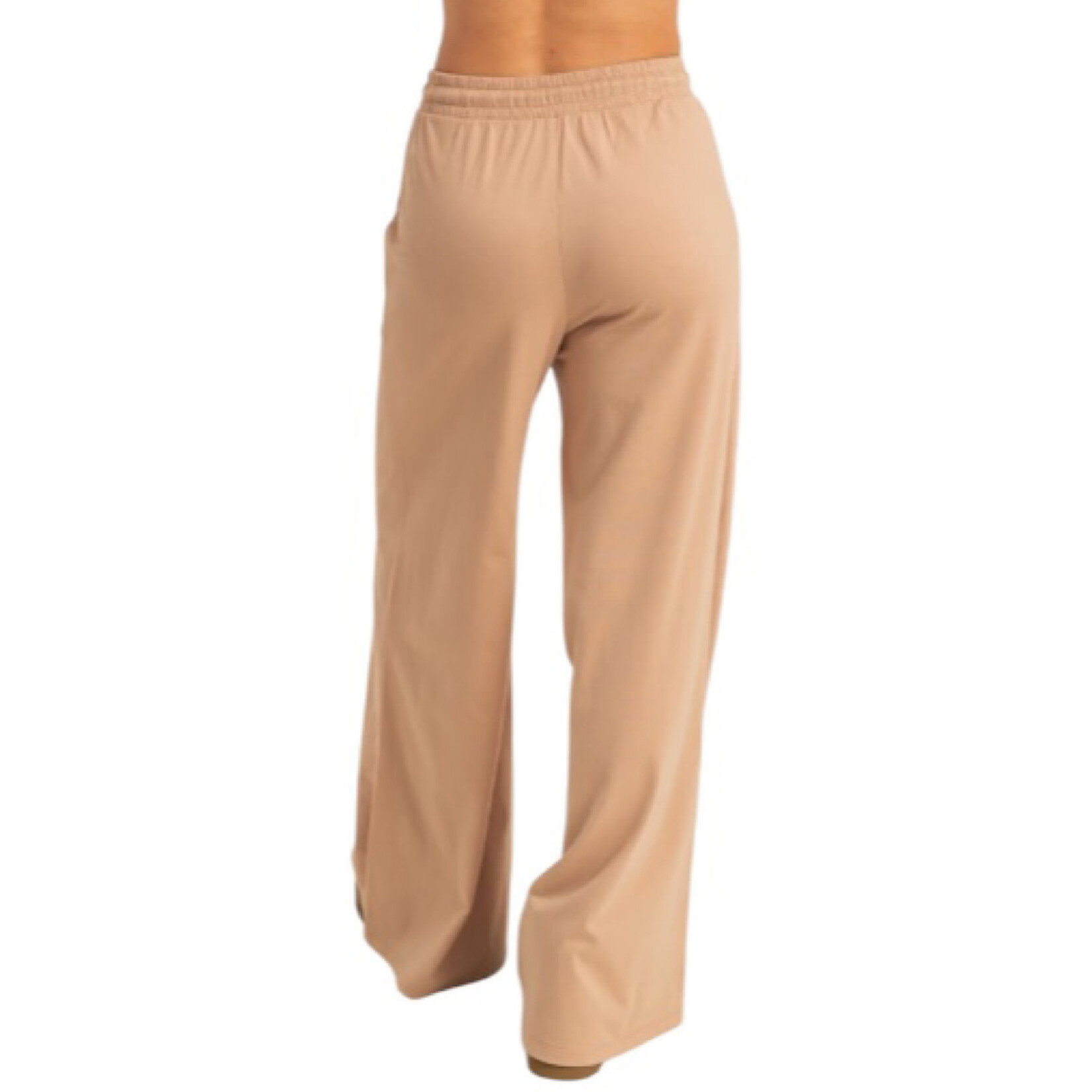 Dark Taupe Cotton Wide Leg Pants