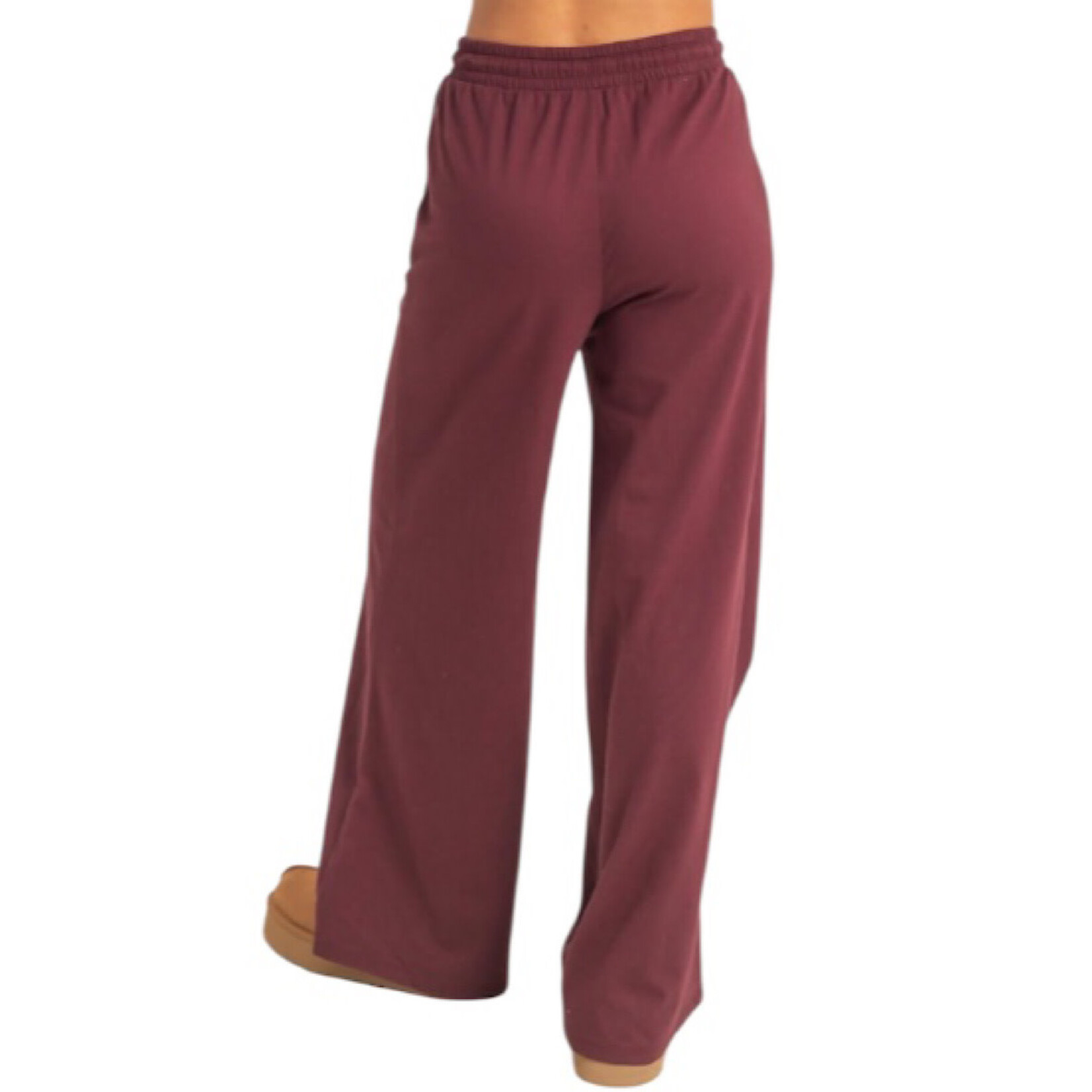 Dark Cherry Cotton Wide Leg Pants