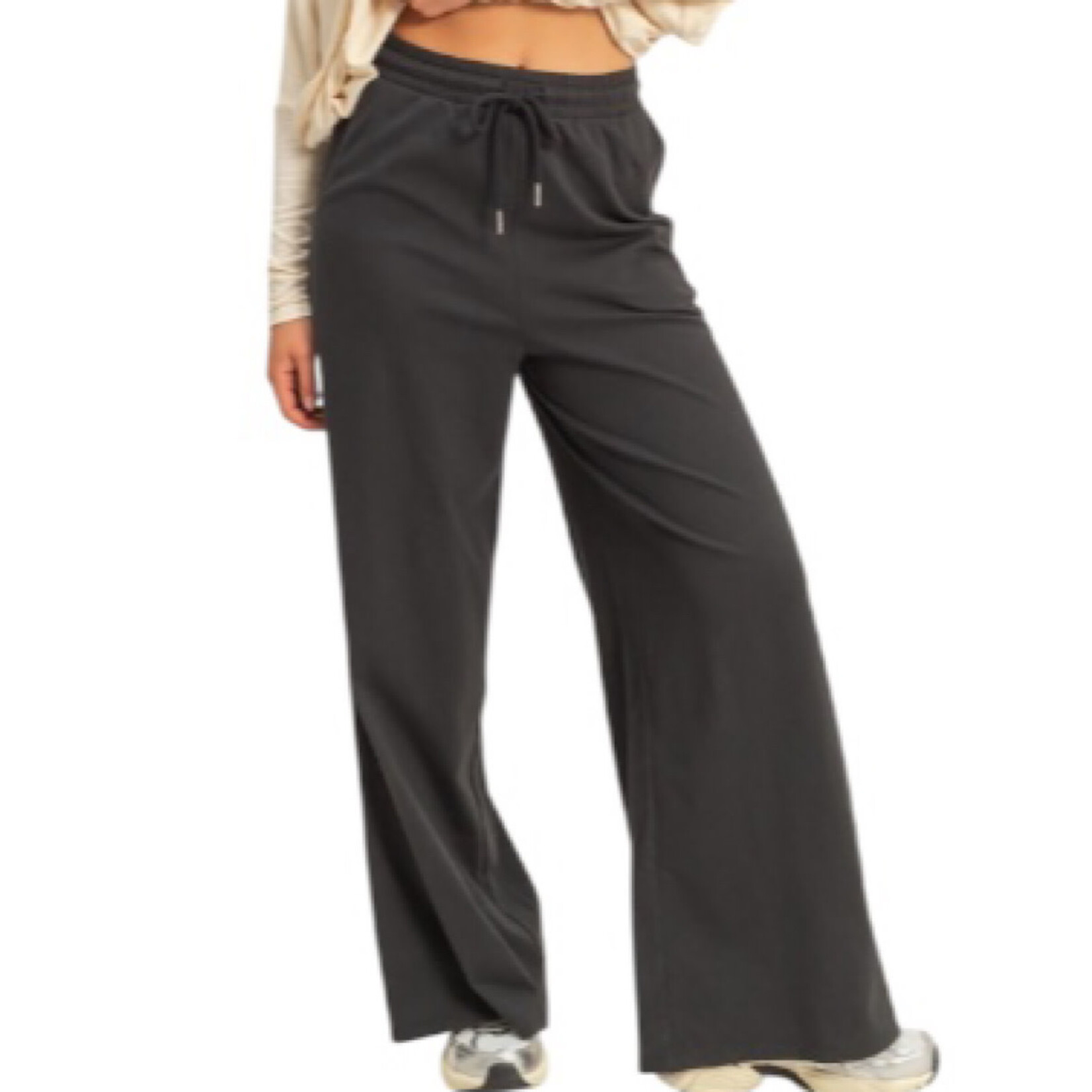 Black Cotton Wide Leg Pants