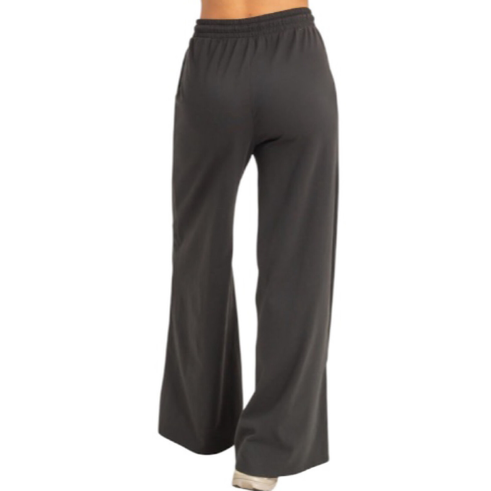 Black Cotton Wide Leg Pants