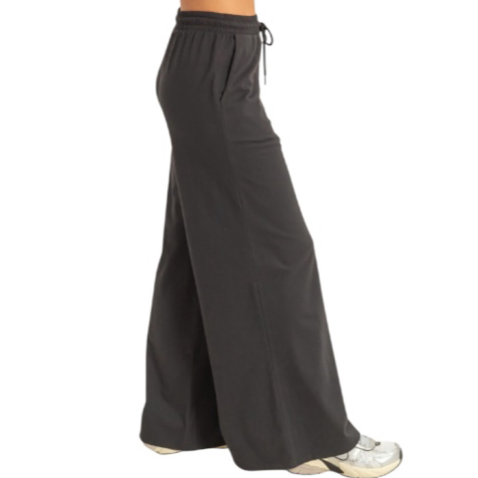 Black Cotton Wide Leg Pants
