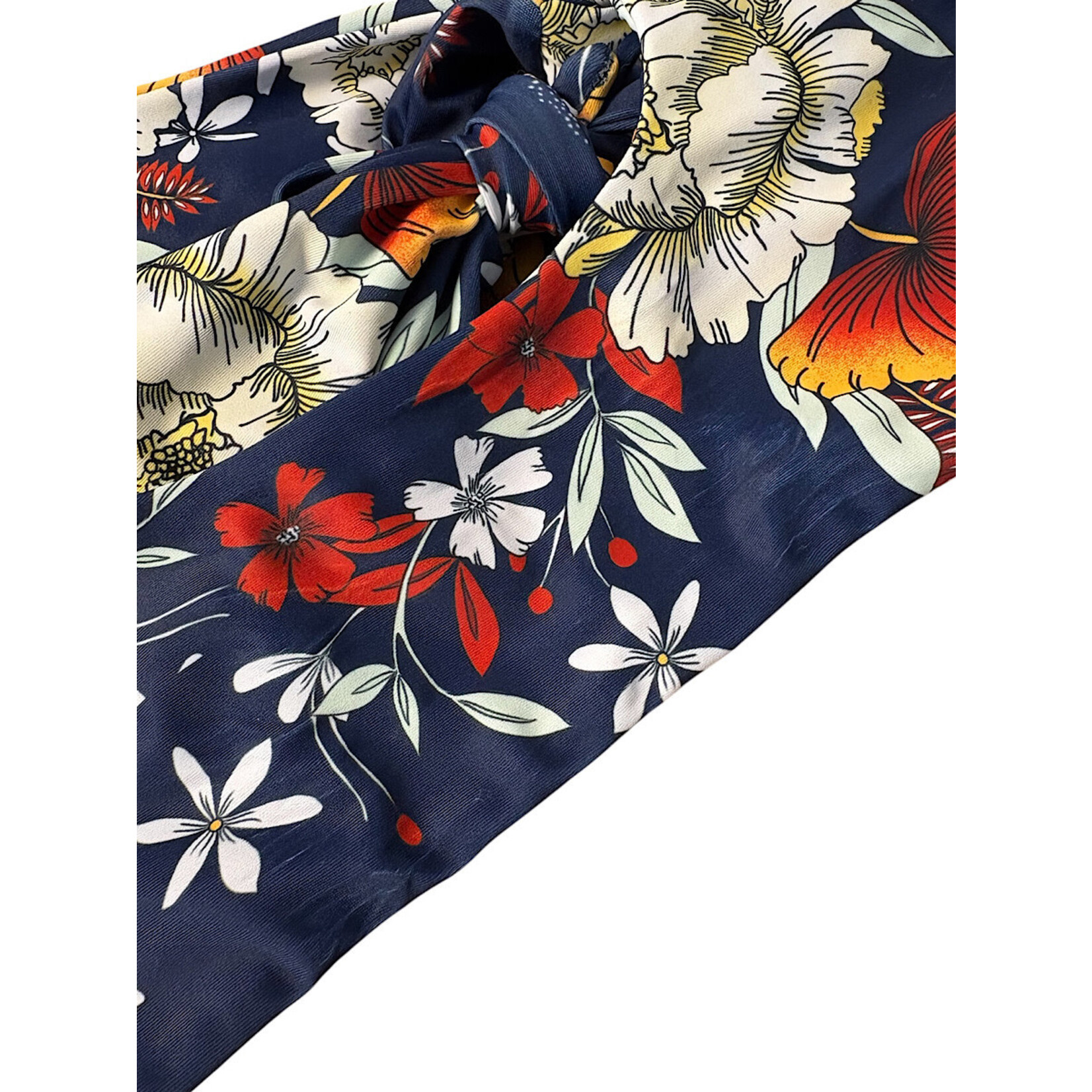 Zaful Navy Floral Two-Piece Bikini Set Size M-RF