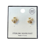 Sterling Silver Triple X Post Gold/Silver Earrings