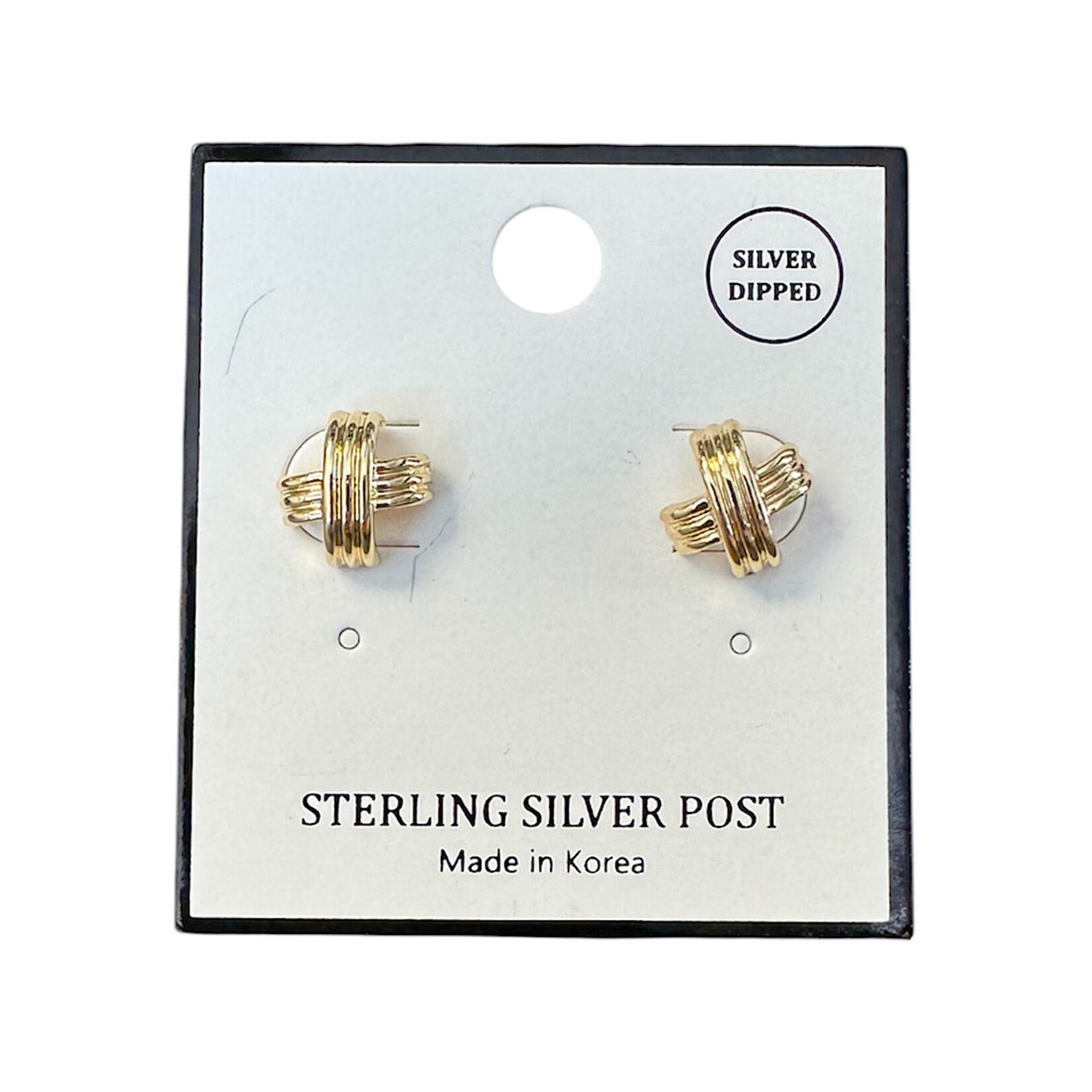 Sterling Silver Triple X Post Gold/Silver Earrings