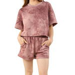 Quilted Washed Comfy Knit Top & Shorts Sets