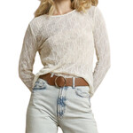 Cream Sheer Lace Long Sleeve