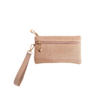 Boho Woven Straw Wristlet Wallet Bag One Size