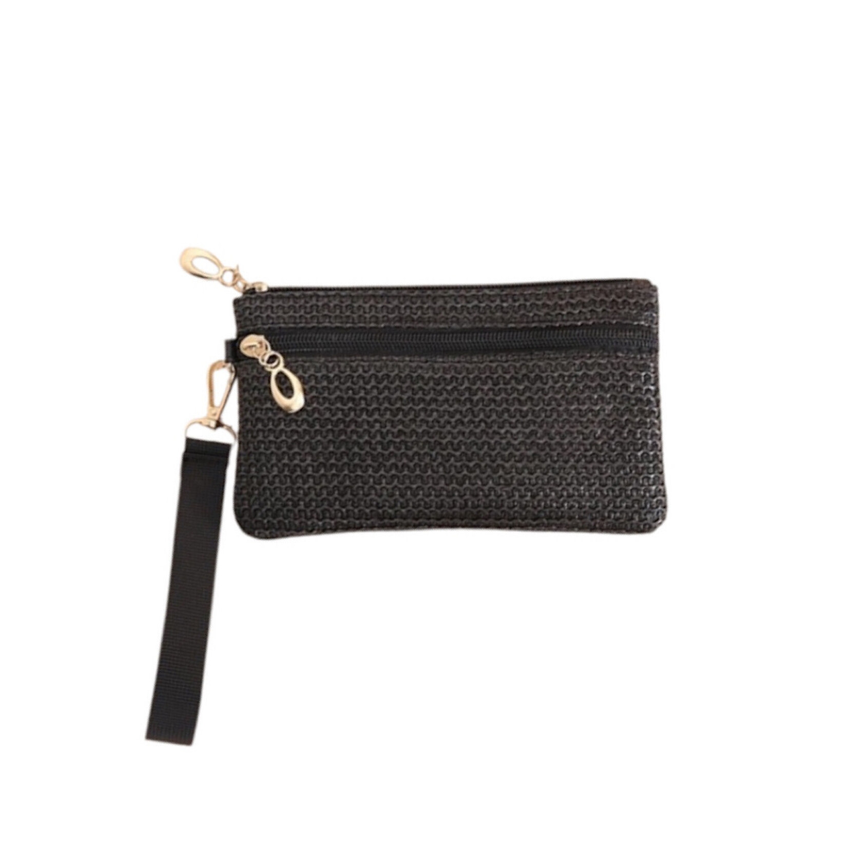 Boho Woven Straw Wristlet Wallet Bag One Size