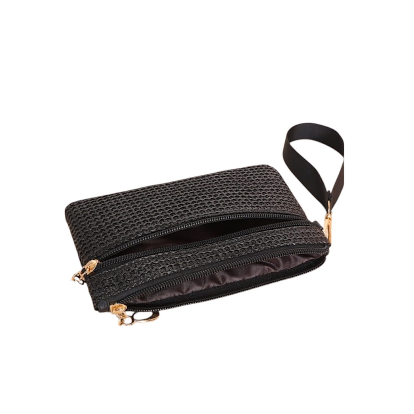 Boho Woven Straw Wristlet Wallet Bag One Size