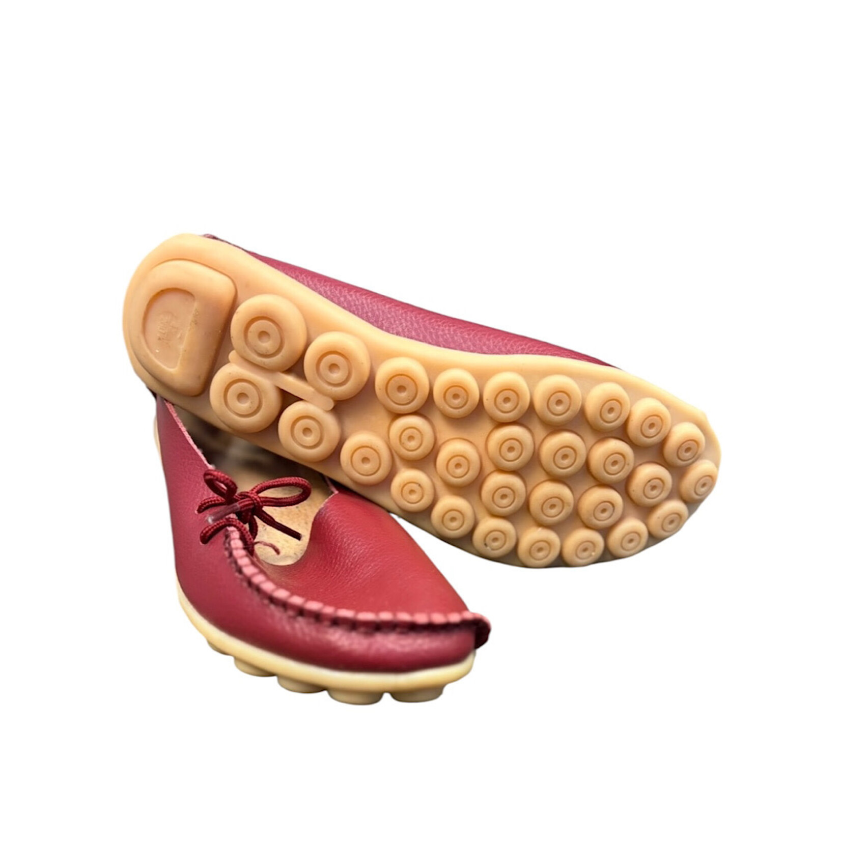 Burgundy Kunsto Leather Women's Loafer Slip On Shoes Size 10-RF