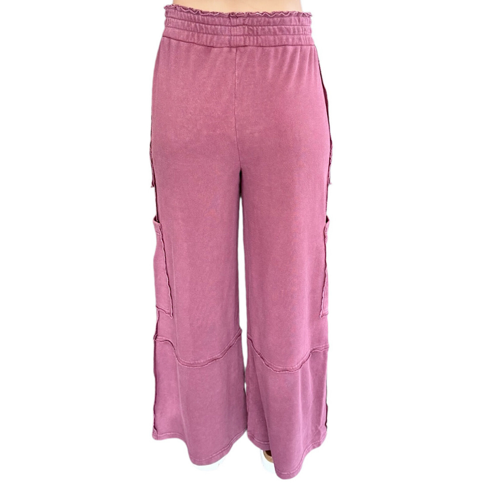 Dark Cherry Oversized Utility Sweatpants