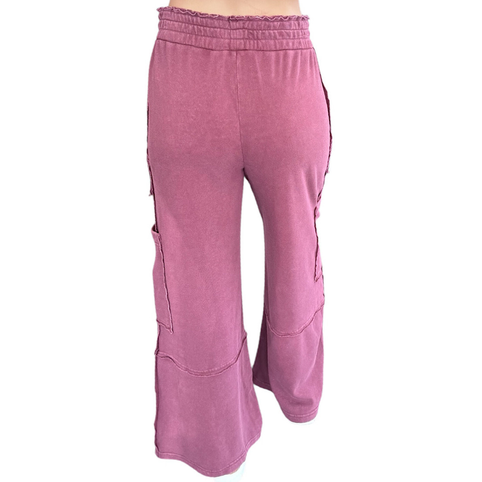 Dark Cherry Oversized Utility Sweatpants