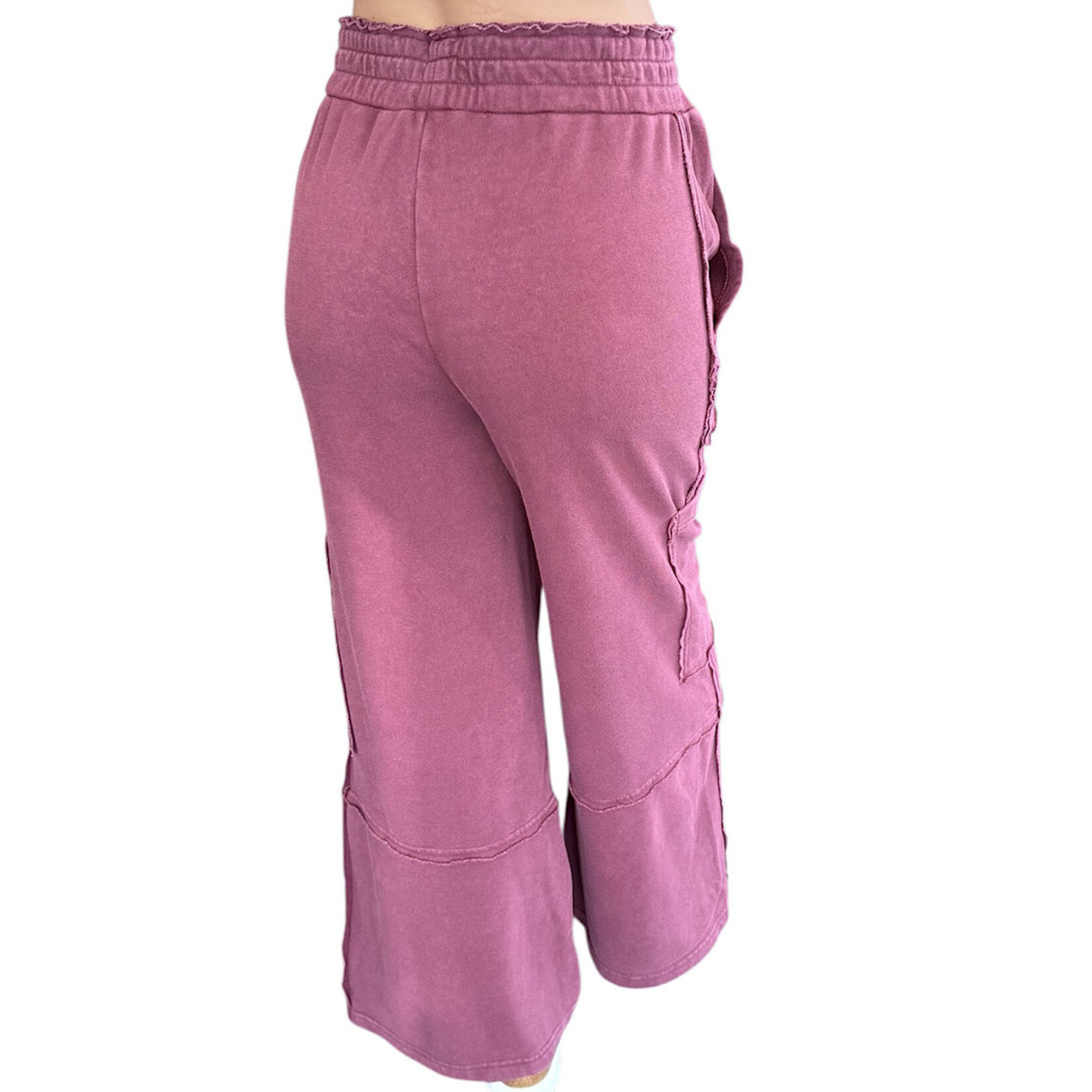 Dark Cherry Oversized Utility Sweatpants
