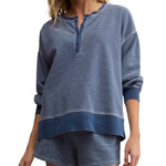 Z Supply Z Supply Apollo Striped Sweatshirt Vintage Indigo