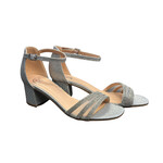 FD Silver Ankle Strap Dress Heel