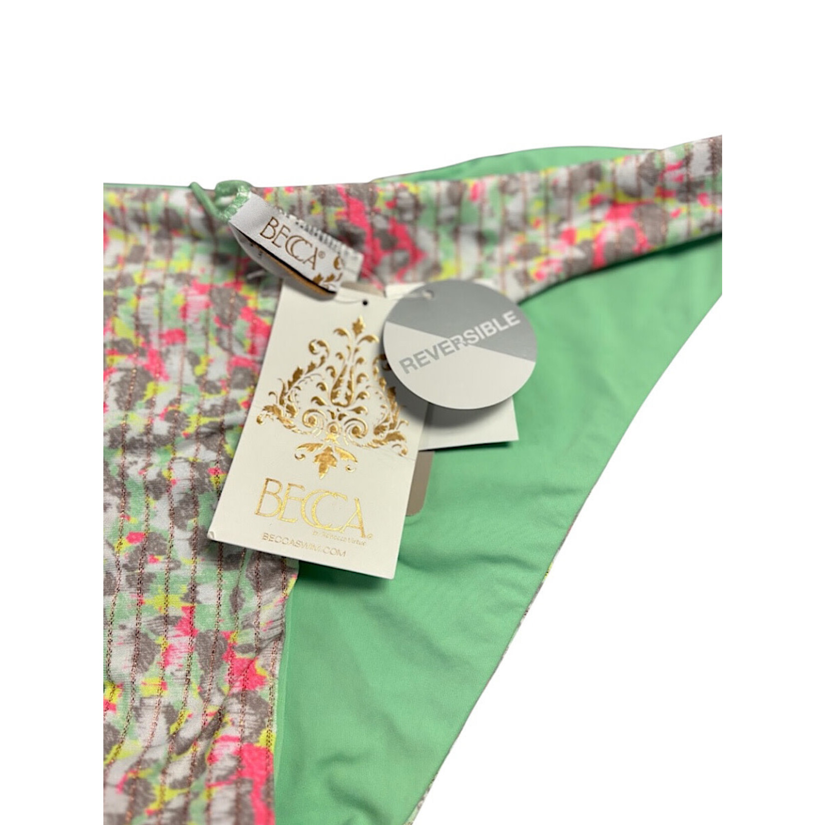 BECCA Reversible Multi Color Bikini Bottoms NWT Size Large-RF