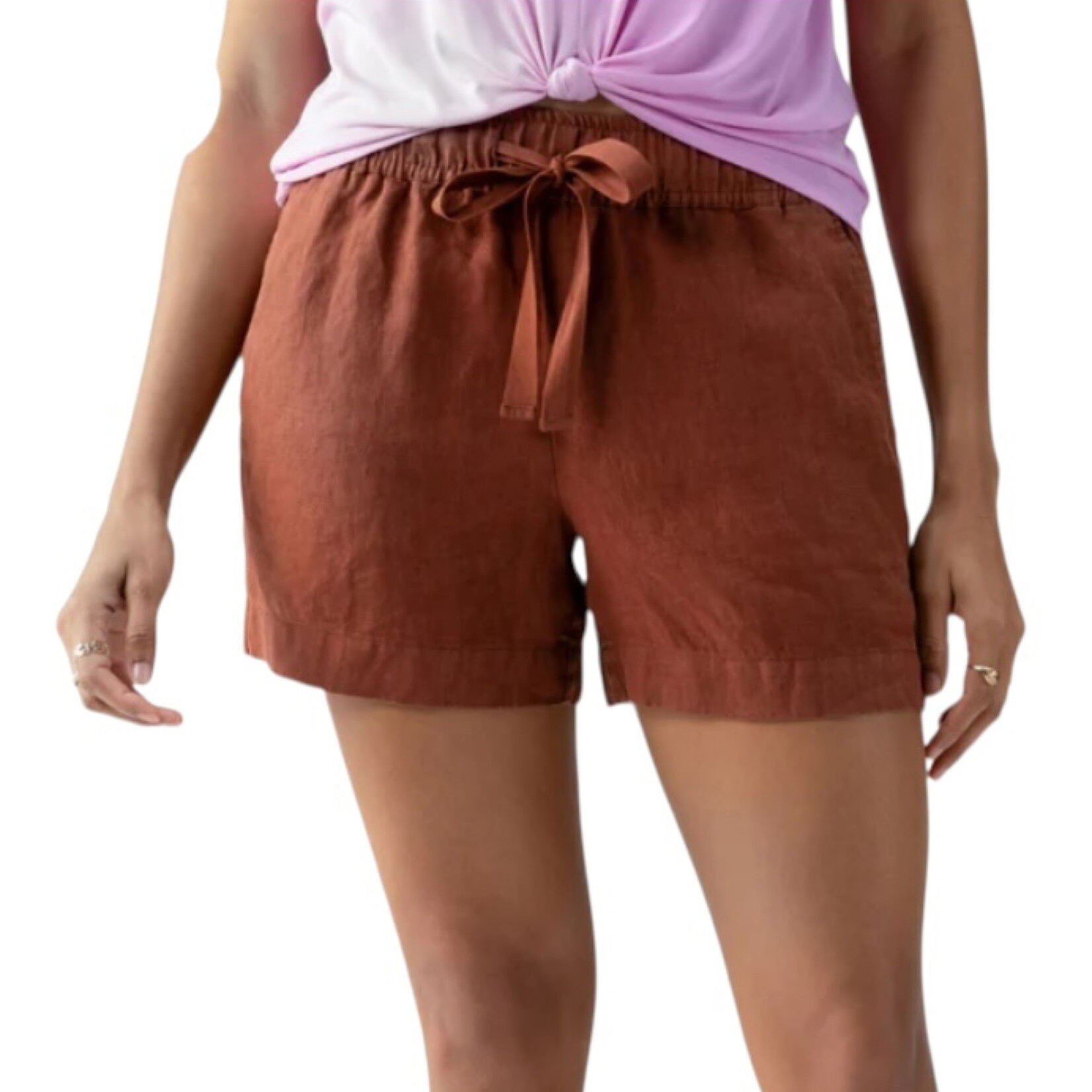 Sanctuary Always Linen Shorts Rich Clay Small